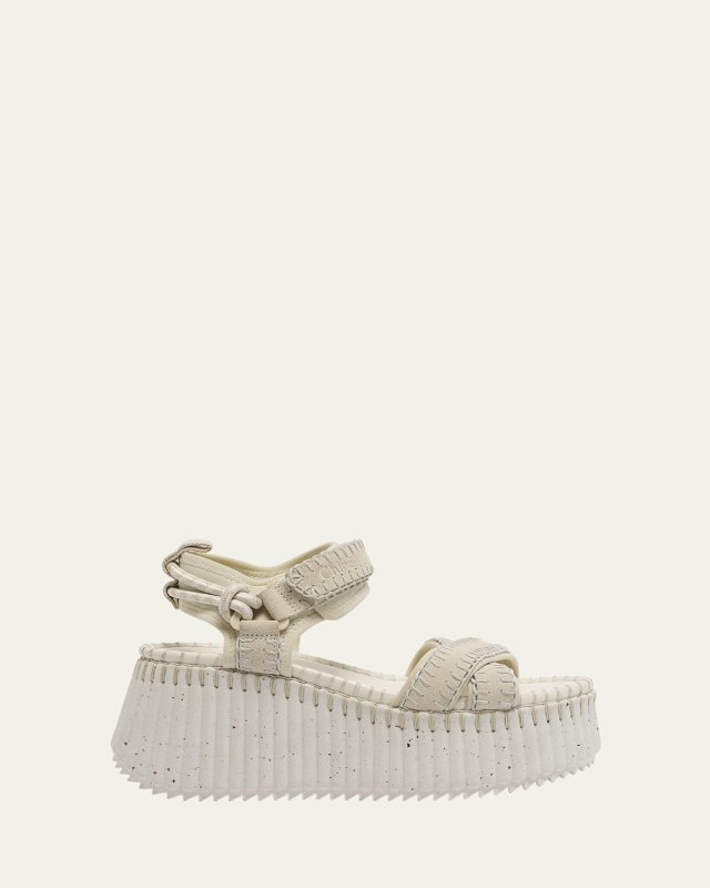 Nama Stitch Ankle-Strap Flatform Sandals
